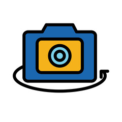 Basic Photo Camera Filled Outline Icon