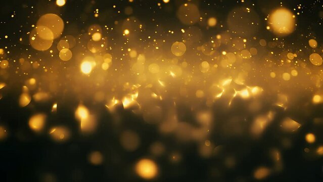 gold sparkling abstract glowing particles. video 4k