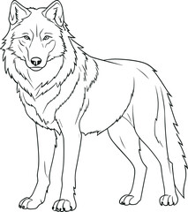 Wolf illustration, drawing, engraving, ink, line art vector AI generated illustration