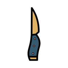 Blade Hunting Knife Filled Outline Icon