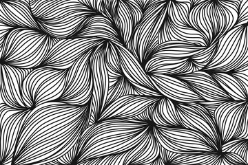 black and white seamless pattern doodle rope style
