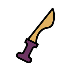 Blade Hunting Knife Filled Outline Icon