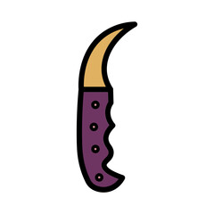 Blade Hunting Knife Filled Outline Icon