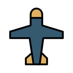 Obraz premium Airplane Hunting Plane Filled Outline Icon