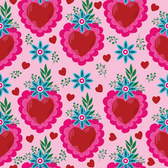 seamless background with hearts,valentine day