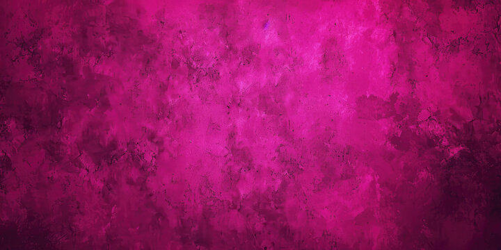 magenta Grunge wall texture rough background dark concrete floor, old grunge background.  purple Abstract Background. Painted pink bright Color Stucco Wall Texture With Copy Space