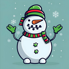 snowman with hat ai generative