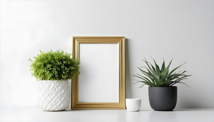Decorative-plant-with-empty-frame