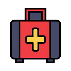 Fototapeta premium Aid Box First Filled Outline Icon
