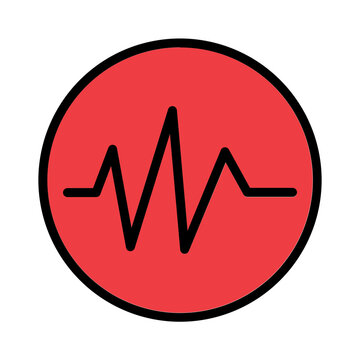 Line Heart Heartbeat Filled Outline Icon