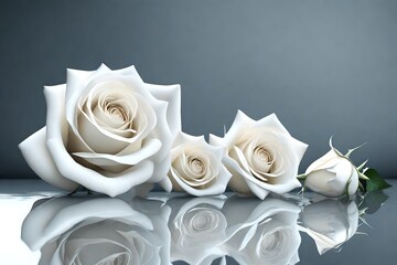white roses on black