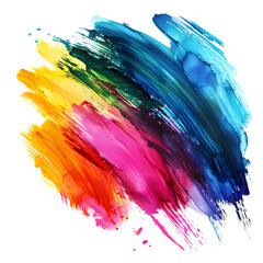 Color Brush Stroke 3d, Colorful gradient brush design,  Transparent background PNG Watercolor elements for your design.
