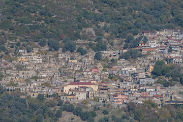Fototapeta na wymiar Overview of the town of San Luca, located in the Aspromonte mountains