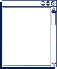 Retro computer interface. Vintage old browser and dialog window template in 90s style isolated on white background