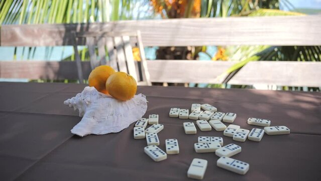 Domino table in the Caribbean