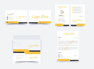 Corporate Stationery Pack Design Template Vol.8 Can be used for different types of business. Includes a modern adaptable Logo design, and a full Identity package. Just add your own business name