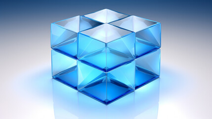blue cube HD 8K wallpaper Stock Photographic Image 