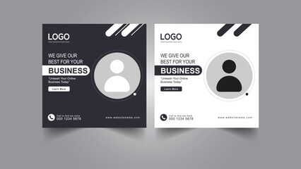 Digital business marketing banner for social media post template
