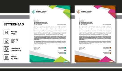Simple Modern Letterhead vector template design. Creative & Clean business style print ready letterhead