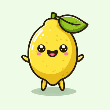 vector lemon with a funny face
