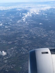 View from passenger plane over Frankfurt