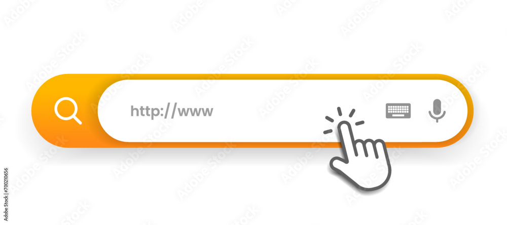 Fototapete Search Bar with suggestions for UI UX design and web site. Search Address and navigation bar icon. Collection of search form templates for websites. Search engine web browser window template.