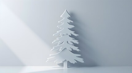 Weiße Magie der Feiertage: Minimaler Weihnachtsbaum im Rampenlicht