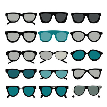 Glasses collection. Sunglasses set. Vector