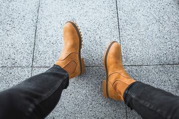 Suede winter shoes for men. Walking the City Streets in Comfort and Style with Modern Suede Leather...