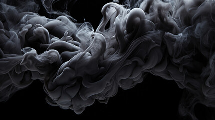 black and white smoke HD 8K wallpaper Stock Photographic Image  - obrazy, fototapety, plakaty