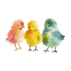 ヒヨコの水彩イラスト、キャラクター © keisuke