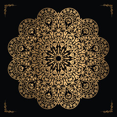 Luxury mandala design gold color