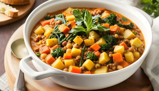 Warm and comforting vegetarian dishes for a cozy winter night. Ai Generative