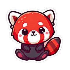 Generative AI Cute Little Red Panda Sticker, cute red panda sticker, Adorable little red panda stickers, Little red panda Sticker, funny red panda stickers, adorable little red panda stickers
