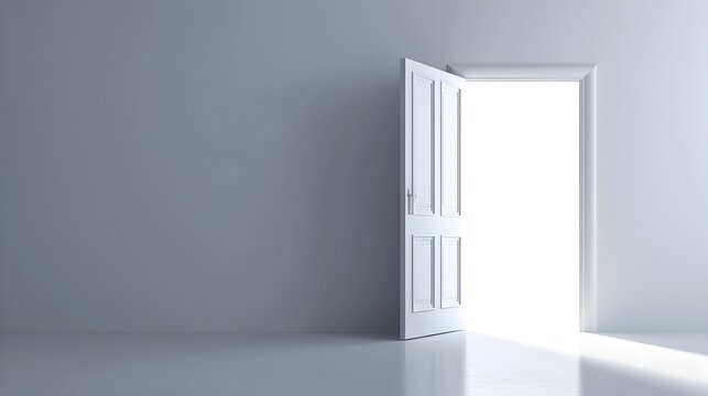 Ge&ouml;ffnete T&uuml;r mit hellem Licht: Einladung zur Unendlichkeit