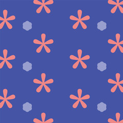 Obraz premium Christmas and New Year vector seamless pattern with with hemotrichic figures and stars. Design for wrapping paper, sites, banners and backgrounds.
