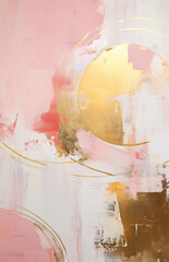 Pink Abstract with Gold Accents
