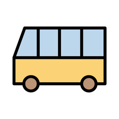 Auto Bus School Filled Outline Icon