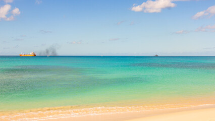 Fototapeta na wymiar Barbados Island's Sandy Paradise Beach, Caribbean Island