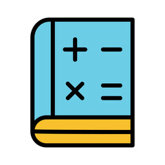 Obraz premium Book Math Study Filled Outline Icon