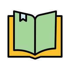 Book Open School Filled Outline Icon