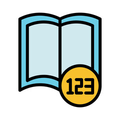 Open Book Number Filled Outline Icon