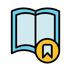 Open Book Mark Filled Outline Icon