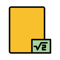 Quadratic File School Filled Outline Icon