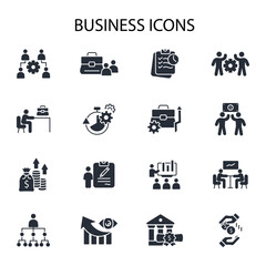 Business icon set.vector.Editable stroke.linear style sign for use web design,logo.Symbol illustration.