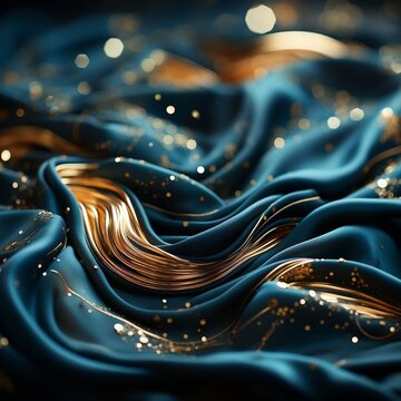 Cark blue background with shining gold spots