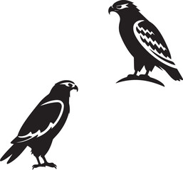 Birds Vector Silhouette on white background 