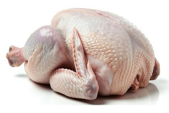 Fresh raw chicken isolated on white background.