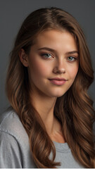 Obraz premium Portrait of an American schoolgirl based on the beauty ideal of the decade, 2000s