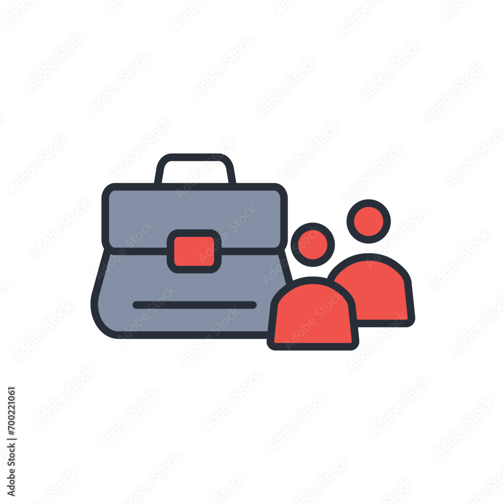 Poster co working icon. vector.editable stroke.linear style sign for use web design,logo.symbol illustratio
